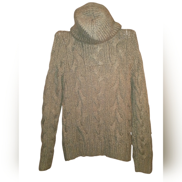 Abercrombie & Fitch Jacket Sweater Cable Knit Size Large Color Army Green NWTp - Picture 2 of 12